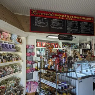 a display of chocolates and candy