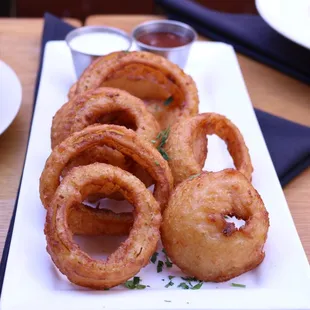 Beer battered Vidalia onion rings