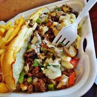 a sandwich and french fries