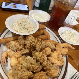 Butterfly Shrimp and Fried Oysters