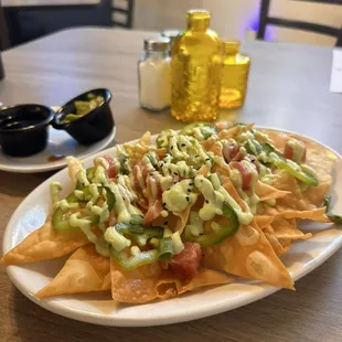 Poke Nachos with fresh ahi