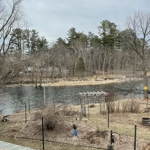 the view of the river from the deck