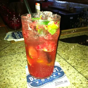 Fresh raspberry mojito!
