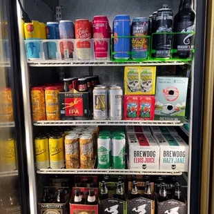 a refrigerator full of beer