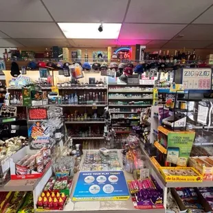 the inside of a liquor store