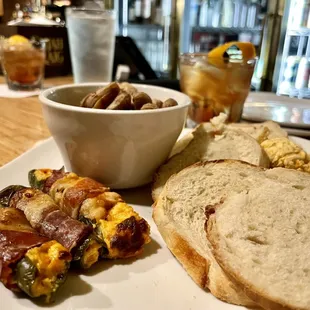 Southern Spread $14 pimento cheese, house bread, jalapeño poppers, boiled peanuts