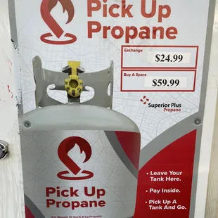 Propane exchange $24.99 or new $59.99