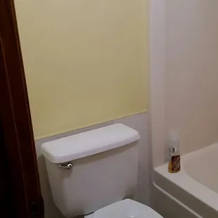 Who's brilliant idea was this? No toilet lid and hook for clothes, towels or whatever above it.