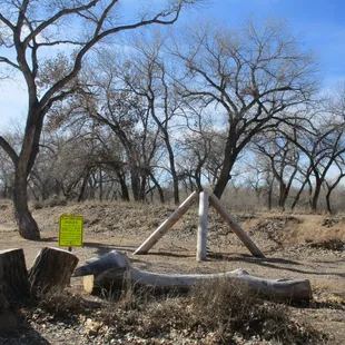 The extent of the playgroung equipment.