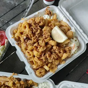 Fried calamari platter