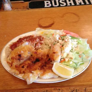 Broiled Scrod with Greek salad &amp; rice!