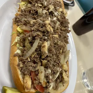 Large Mushroom cheesesteak Sub