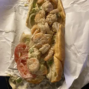 Large shrimp salad sub