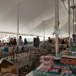 a large tent full of people