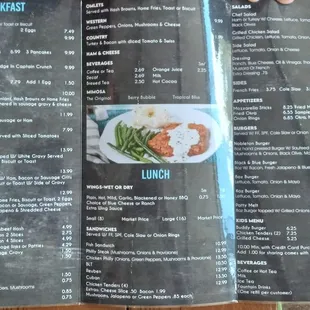 Menu- breakfast, lunch and dinner!!!