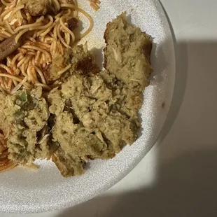 This is what Riverside seafood market calls a crab cake SMH where's the crab?