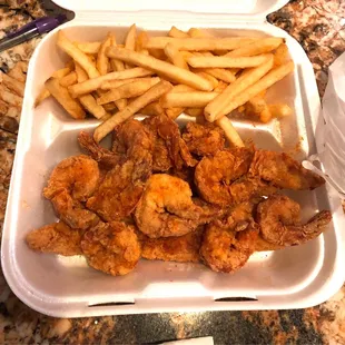 Grouper and shrimp dinner