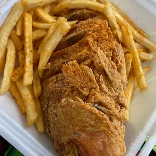 Whole fried snapper platter