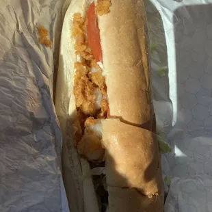 My delicious shrimp Poboy!