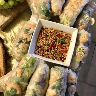 Freshly Made Spring Rolls (pork belly &amp; shrimp). $1/each. Bomb!