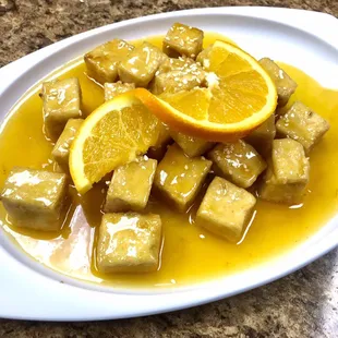 40.Orange Fried Tofu (Vegan)