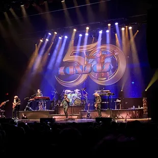 a band performing on stage