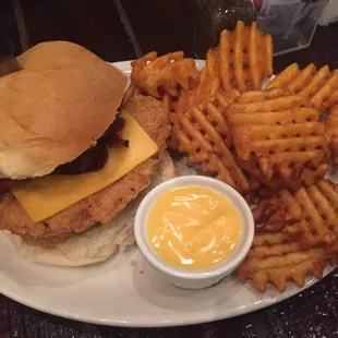 Chicken sandwich. Spend the extra dollar for the waffle fries- you won't be disappointed!