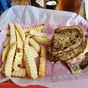 Half Reuben and fries.