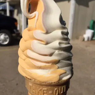 Peach twist cone. Just $1.00.