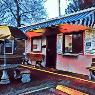 outside