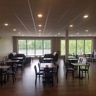 Looking out the windows to the Roanoke River.