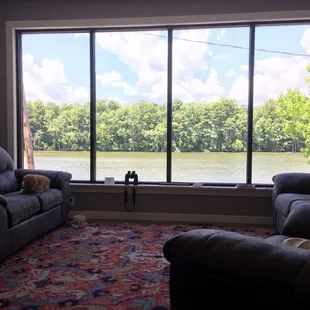 Abby and the river view