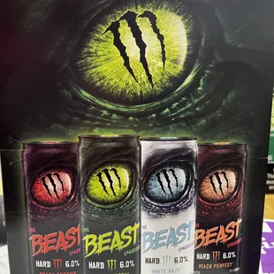 a variety of beast energy drinks