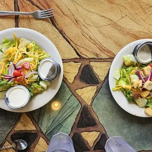 Salads  with blue cheese dressing