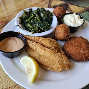 Catfish and crab cake