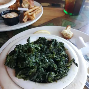 Spinach being passed off as turnip greens.