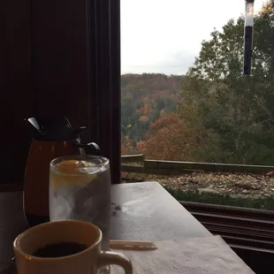 The gorgeous fall view from our table