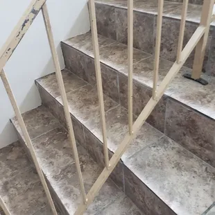 Steep stairs for bathroom access