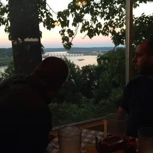 Looking out at the ohio river.