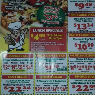 Picked up menu today with my order.