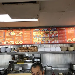 Menu behind the counter