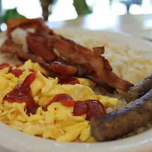 Breakfast special, sorry my friend already put on the ketchup! (for ketchup haters)