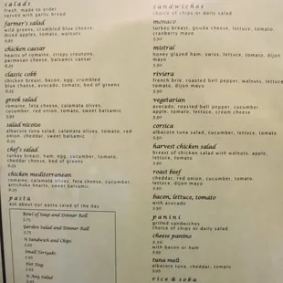 the menu!