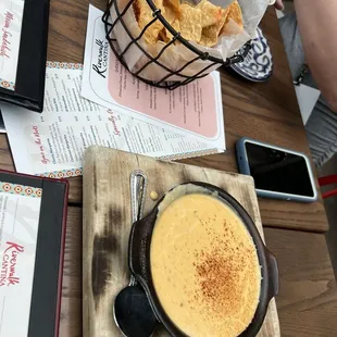 Chips and queso appetizer