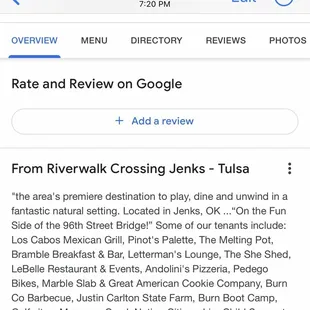 Restaurants and stores at Riverwalk Crossing