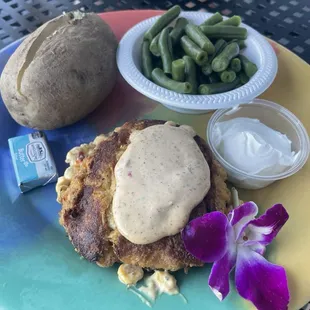 Crab cake dinner