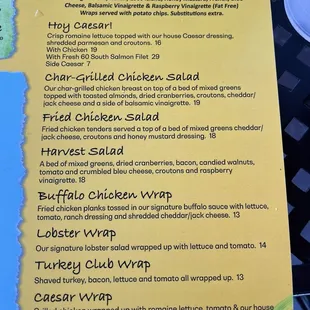 Menu as of June 2024