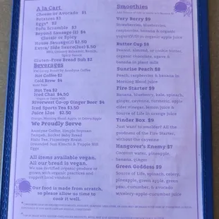 menu