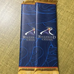 You get 2 chocolate bars with check-in