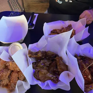 chicken wings and fried chicken, food